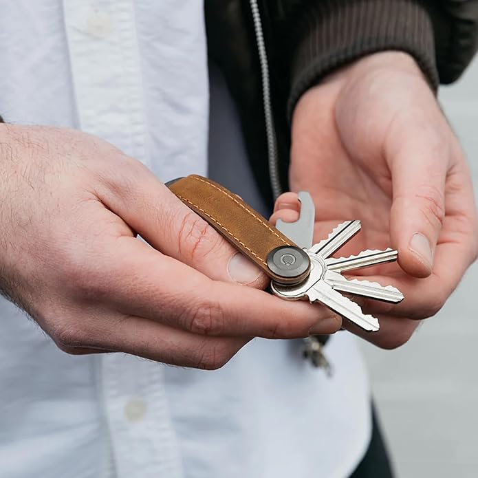 Orbitkey Crazy Horse Leather Key Organizer | Quiet Profile | Holds up to 7 Keys