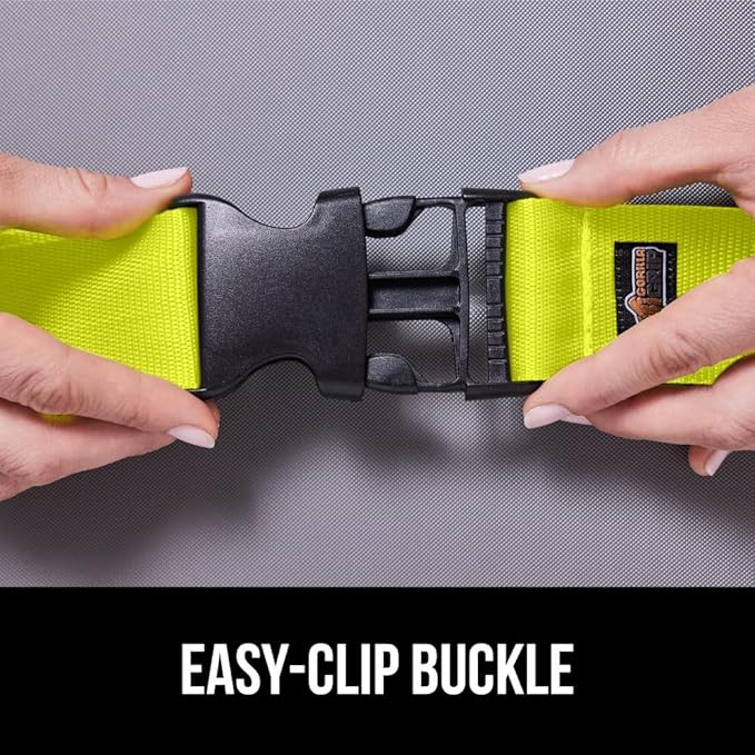 GORILLA GRIP Heavy Duty 8 Pack Adjustable Luggage Straps for Suitcases, Easy to Identify Travel Belt Connector Holds Suitcase Together, Extends Life of Bag, Strap Connects Two Bags, Accessories Yellow