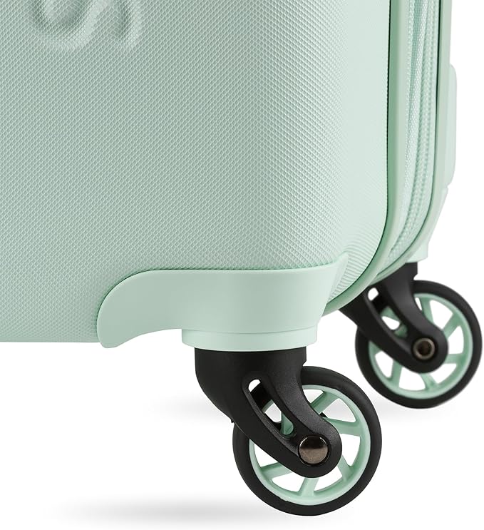 SwissGear 7366 Hardside Expandable Luggage with Spinner Wheels, Clearly Aqua, Checked-Medium 23-Inch