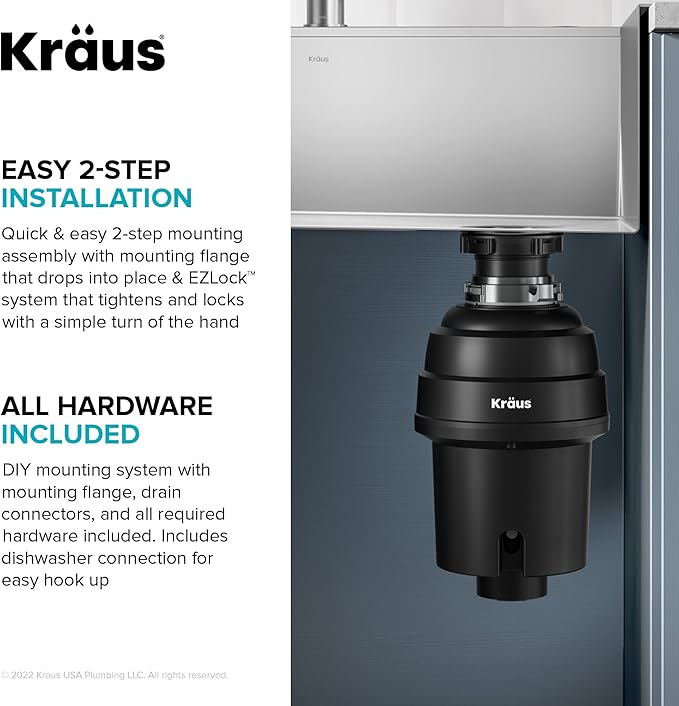 Kraus KGUW1-33WH-100-100, Bellucci Workstation 32 in. Undermount Granite Composite Single Bowl Kitchen Sink in White with WasteGuard 1 HP Continuous Feed Garbage Disposal and Accessories