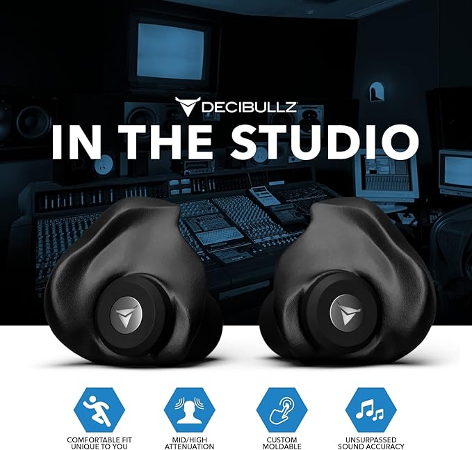 Decibullz Professional Moldable Earplugs Master Case Pack (10 Pairs) – Bulk Ear Plugs Individually Wrapped, High-Fidelity Hearing Protection for Concerts, Festivals, Musicians, DJs – Custom Fit