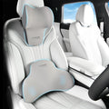 Coverado Lumbar Support and Headrest Pillow for Car, Memory Foam Ergonomic Head Neck Support Pillow for Driving Seat, Back Support and Pain Relief, Seat Cushion for Car, Driver, Office