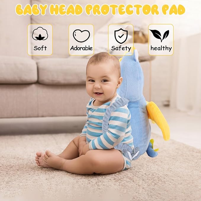 Baby Head Protection Backpack - Soft & Comfortable, Cute Cartoon Design, Flying Dragon