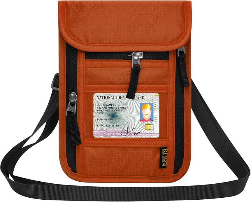 Neck Wallet for Travel,Passport Holder Neck Pouch for Men Women with Adjustable Neck Strap and RFID Blocking