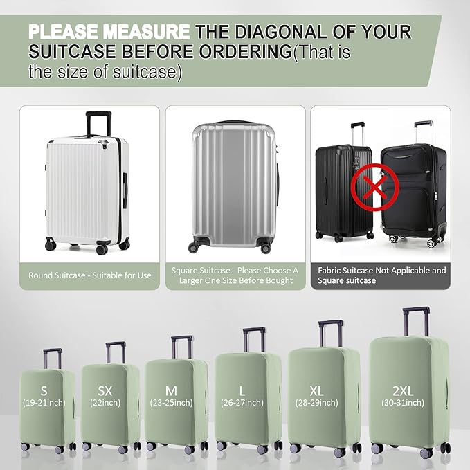 Travel Luggage Cover - Scratch-Resistant Fit 19-31 Inch Suitcase Protector (Cyan, S(19-21 inch))