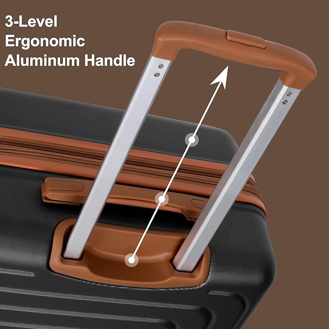 Romswi Luggage Sets 2 Piece, Expandable Carry On Luggage 20In with Travel Backpack, PC+ABS Hardside Suitcase Set with TSA Lock, Durable Carry On Suitcase with Spinner Wheels Silver