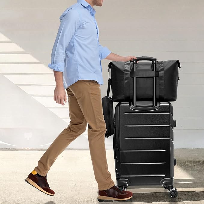 Hoteel Luggage Sets 3 Piece, ABS+PC Hard Shell Expandable Suitcases with Wheels, TSA Aproved Lock and Carry on Bags, Travel Suit Case Set for Men and Women, (3-Piece, Black)