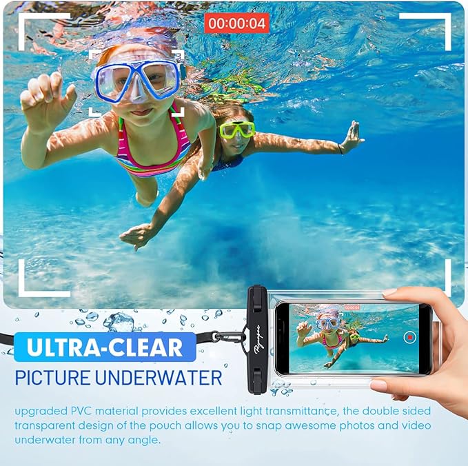 Waterproof Phone Pouch Bag - 7.5in Water Proof Cell Phone Case for Beach Travel Must Haves, Waterproof Phone Holder with Lanyard for iPhone 16 15 14 Pro Max Galaxy S24+ Pixel 8 Pro, Cruise Essentials