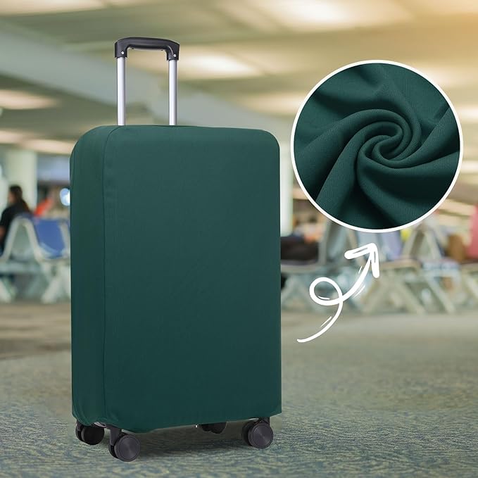 PATIKIL Luggage Cover, Suitcases Covers Elastic Carry on Cover Protector Washable Scratch-Resistant Fits 19-21 Inch Luggage for Travel Business Trips, Dark Green