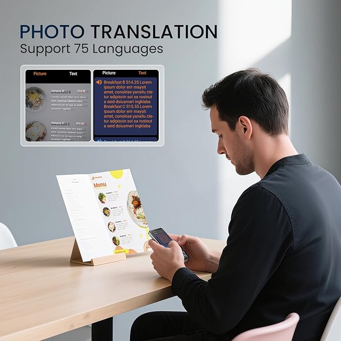 Language Translator Device, 5.5" High-end Upgraded Ai Translator No WiFi Needed, Support 150 Languages, Two Way Real-Time Voice Offline Recording Premium Translator Device for Business Travel