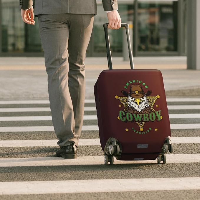 HYPER VENTURE Washable Luggage Cover - Fashion Suitcase Protector Fits 18-22 Inch Luggage (Eagle Glory, S)