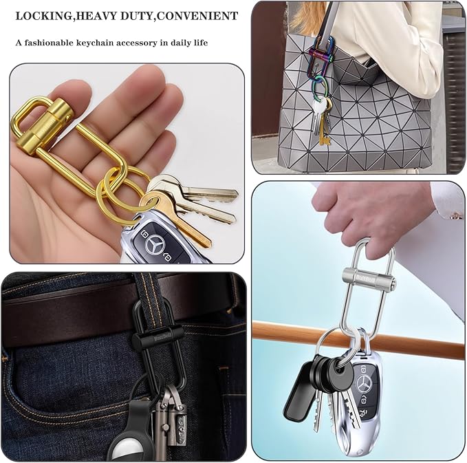 Key Chain, Heavy Duty Lock Key Ring Keychain Clip Key Holder Organizer for Home Car Keys Women Men