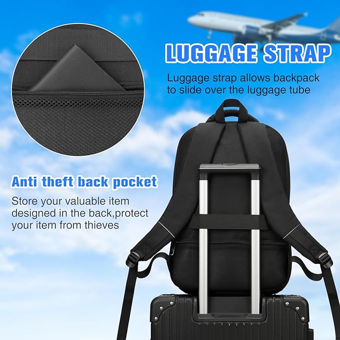 Paude Laptop Backpack,School Backpack Large Bookbag with USB for High School College Students Office Business,Waterproof