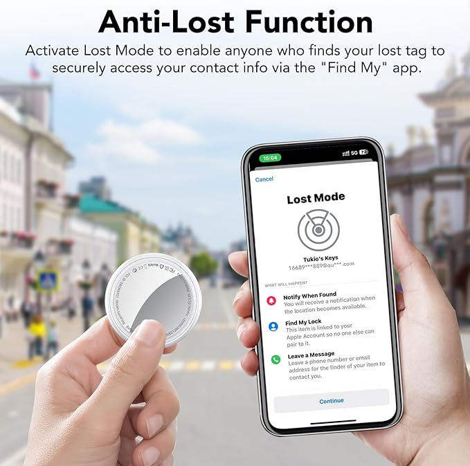 2025 New [Apple MFi Certified] (iOS Only) Air Tracker Tags-4 Pack, Bluetooth Tracker for Apple Find My, Replaceable Battery, Key Finder and Item Locator Smart Tag for Keys, Bags, Luggage, Pet (White)