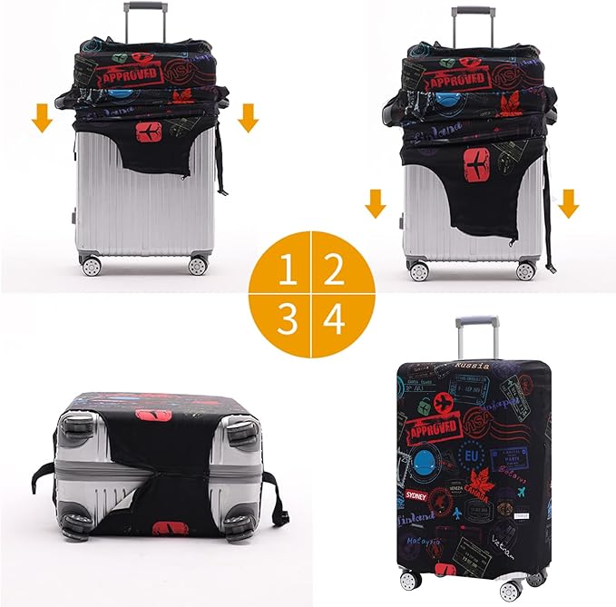 Travelkin Luggage Covers With Tag For Suitcases Tsa Approved,Suitcase Covers Protector Fit 18-32 Inch Luggage S(18-21inch suitcase)