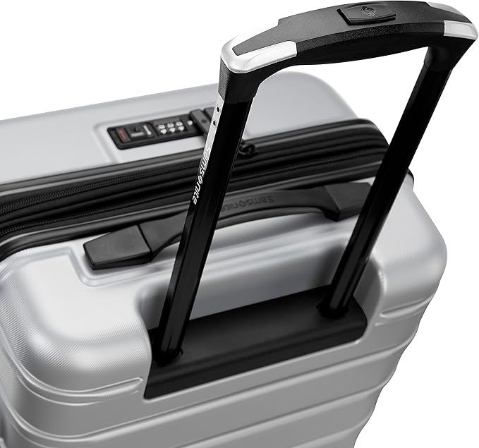 Samsonite Omni 2 Pro Carry-On Hardside Luggage with Front Entry - 360° Spinner Wheels - Scratch Resistant Hardshell - TSA, Airline-Approved - Lightweight Expandable Polycarbonate Shell - Pale Blue