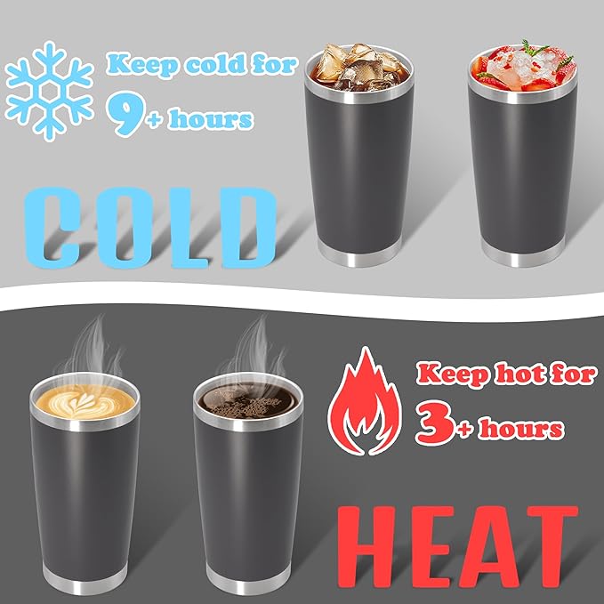 20 oz Tumbler with lid Double Wall Vacuum Insulated Tumblers Stainless Steel Coffee Mug Travel Coffee Tumbler Powder Coated Tumbler Cup Keep Hot&Cold - (Mix 12 Pack)