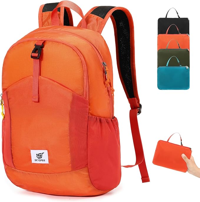 SKYSPER Small Hiking Backpack for Men Women 20L RFID Packable Daypack Ultralight Foldable Back Pack Lightweight Collapsible Travel Day Pack