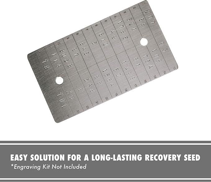 ColdTi - Titanium Bitcoin Seed Plate for Ultra-Secure Ethereum and Crypto Seed Phrase Storage - Premium Seed Phrase Metal - (Single Plate)