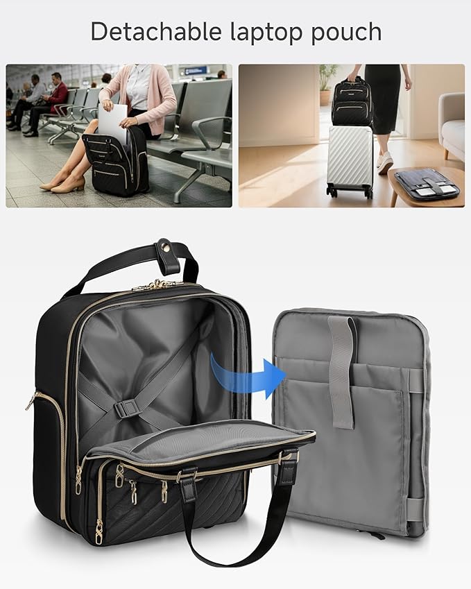 LUGGEX Underseat Carry On Luggage with Wheels, Stylish Lightweight Under Seat Luggage, Soft Sided Personal Item Suitcase for Short Trip (Blue Black, 16 Inch)