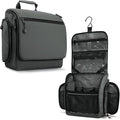 VENTURE 4TH Hanging Travel Toiletry Bag for Women & Men - Travel Organizer with Expandable Compartments & Removable Clear Pouch for Toiletries (Shadow Gray)