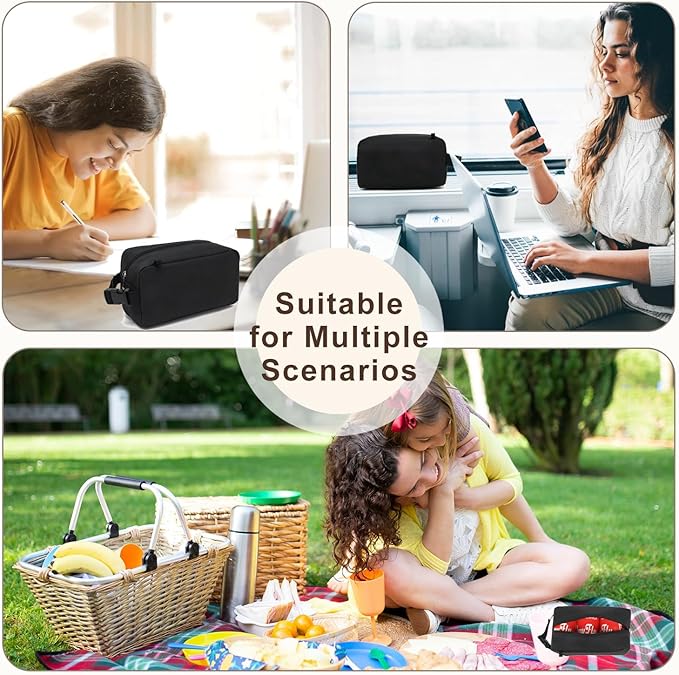 FlowFly Small Insulated Lunch box Portable Soft Bag Mini Cooler Thermal Meal Tote Kit with Buckle for Work, PurpleWithBuckle