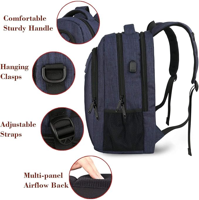 MATEIN Laptop Backpack,Slim Travel Backpack with Laptop Compartment for Men Women,College Daypack Gift Computer Bag fits 15.6 Inch Notebook, Blue