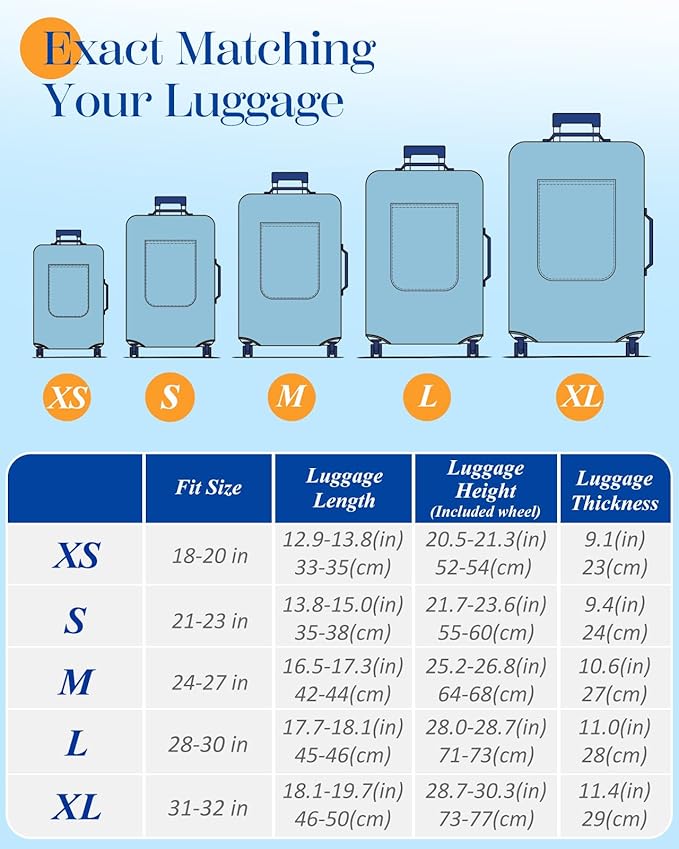 Slohif Luggage Cover for Suitcase Tsa Approved Protector - Luggage Sleeve Large Suit Case Cover Travel Stretch Baggage Case Protective Washable Fit 18-20 Inch Flower XS