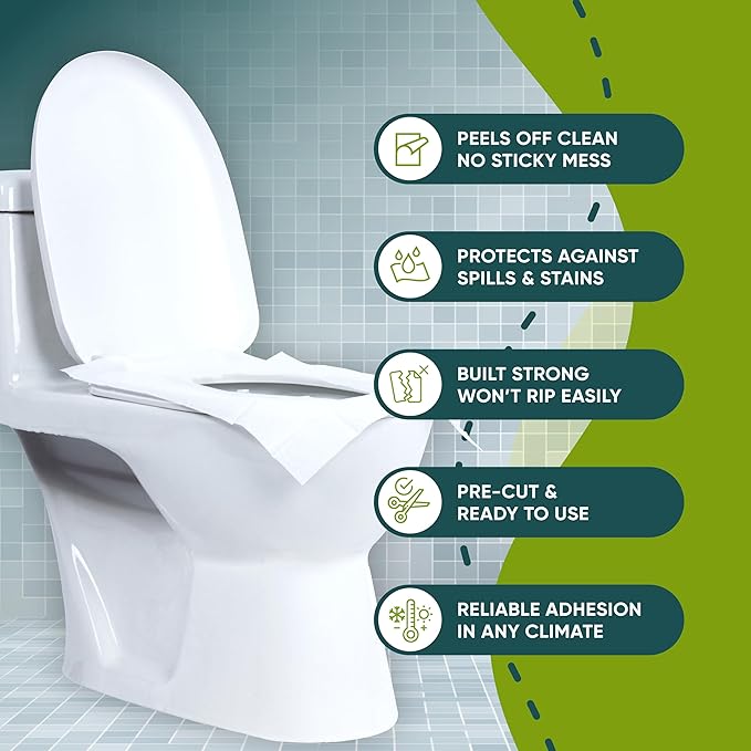 Disposable Toilet Seat Covers Pack of 100 XLarge Flushable Paper Travel Toilet Seat Covers for Adults and Potty Training, Premium Toilet Seat Liners for Public Restrooms
