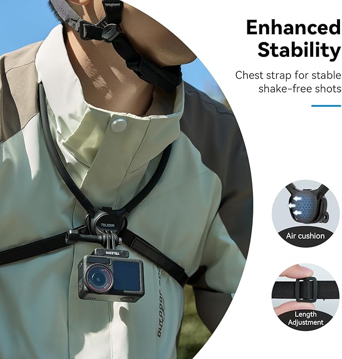 TELESIN Neck Mount Se 2.0 Combo Set, Magnetic Phone Holder for iPhone Android, Chest Strap Hand Free POV Video Phone Stand for iPhone 16 15 14 13 12 Samsung Android Action Cameras
