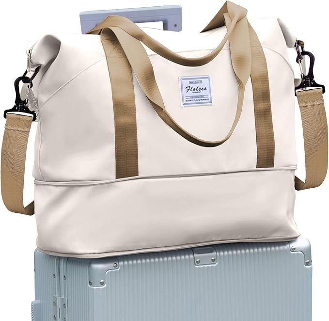 Travel Duffel Bag, Sports Tote Gym Bag, Shoulder Weekender Overnight Bag for Women