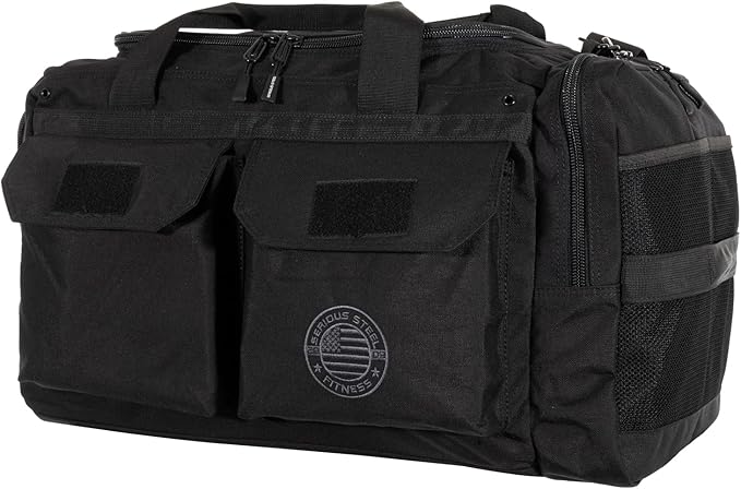 Serious Steel Fitness Heavy Duty 1000D Nylon Duffel Gym Bag (Black - Big Bud)