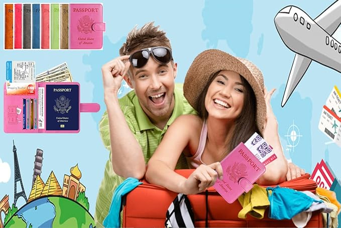 Passport Holder Cover Wallet RFID Blocking Leather Card Case Travel Accessories for Women Men (Claybank)