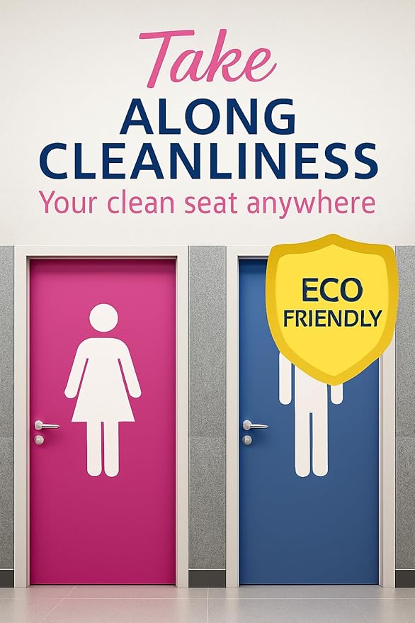 Disposable Toilet Seat Covers – Pack of 10 | Flushable & Portable Travel Toilet Seat Covers for Adults & Kids | Compact & Lightweight, Eco-Friendly Protection for Public Restrooms.