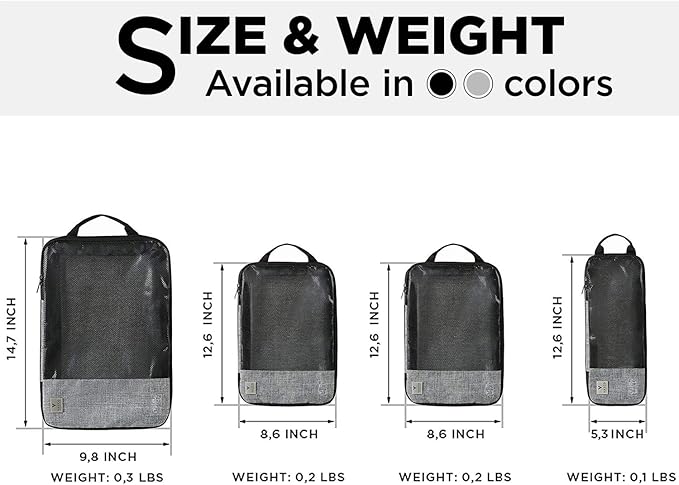 VASCO Compression Packing Cubes for Travel