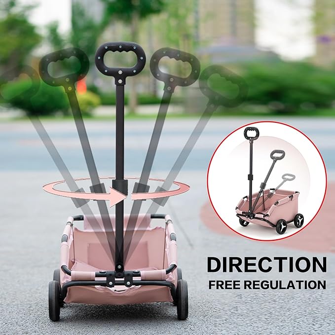 Dog Stroller 4 Wheels Folding Dog Cart Pet Stroller for Travelling Shopping Walking Playing for Small Dogs Cats (Black)