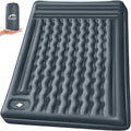 Double Sleeping Pad Camping, Self Inflating 6'' Extra-Thick 2 Person Pillow Built-in Foot Pump Waterproof Inflatable Sleeping Mat Backpacking, Tent, Hiking, Portable Camping Pad (Light Gray)