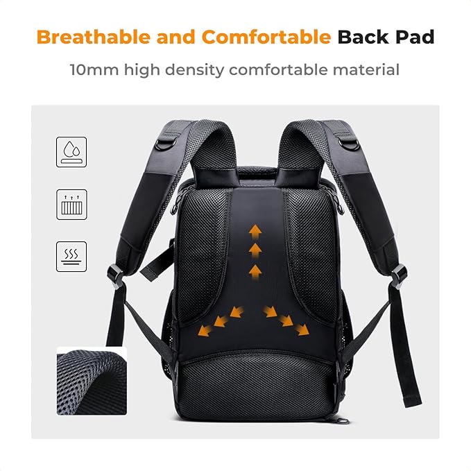 K&F CONCEPT Camera Backpack,25L Large Capacity Camera Bag for Photographers with Raincover and 15.6 Inch Laptop Compartment Compatible for Canon/Nikon/Sony/DJI Mavic Drone