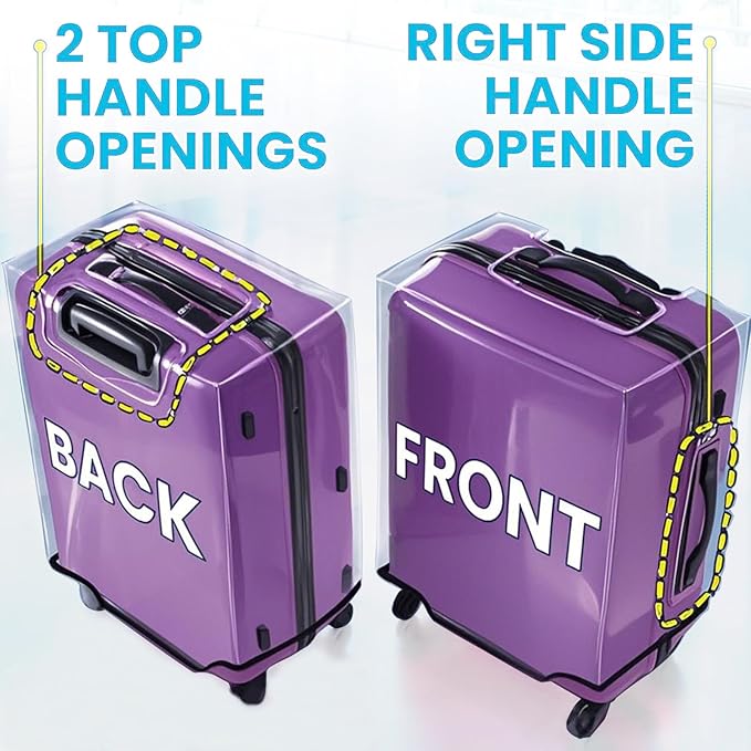 Clear Luggage Cover for 30 inch Suitcase Tsa Approved Thicken PVC Plastic Suitcase Protector Cover for Baggage Travel Waterproof.