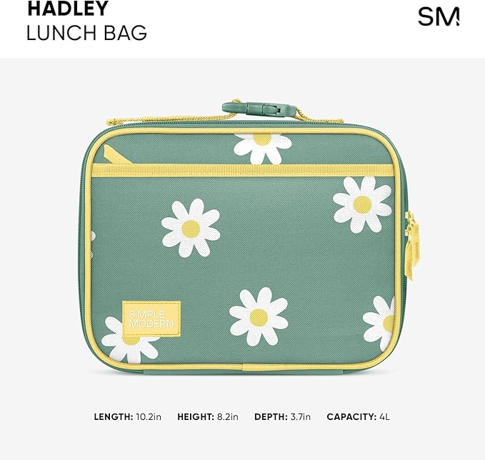 Simple Modern Kids Lunch Box for School | Reusable Insulated Lunch Bag for Toddler, Girl, and Boy | Meal Containers with Exterior & Interior Pockets | Hadley Collection | Monster Truck Rally