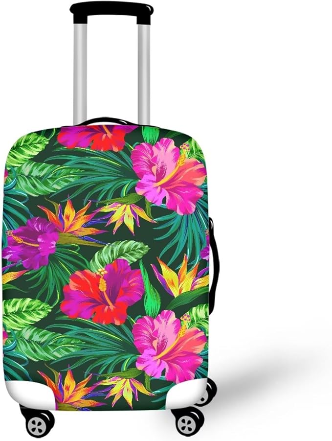 Tropical Floral Leaf Print Suitcase Cover Womens Travel Luggage Protector Cover Suitcase Baggage Decoraitve Covers for 26-29 inches
