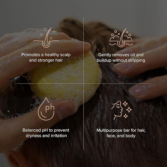 Maka Nature Low-Carbon Shampoo Bar | Korean K-Beauty Haircare with Natural Ingredients for Scalp & Hair Types | Vegan, Eco-Friendly, pH balanced, 3.35oz (Rosemary)