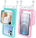 Niveaya [Floatable Floating Waterproof Phone Pouch 2 Pack-Up to 8.5", Large Space Adjustable Neck Lanyard Waterproof Phone Case, Phone Dry Bags for Vacation Beach Pool Kayak Cruise Travel Essentials