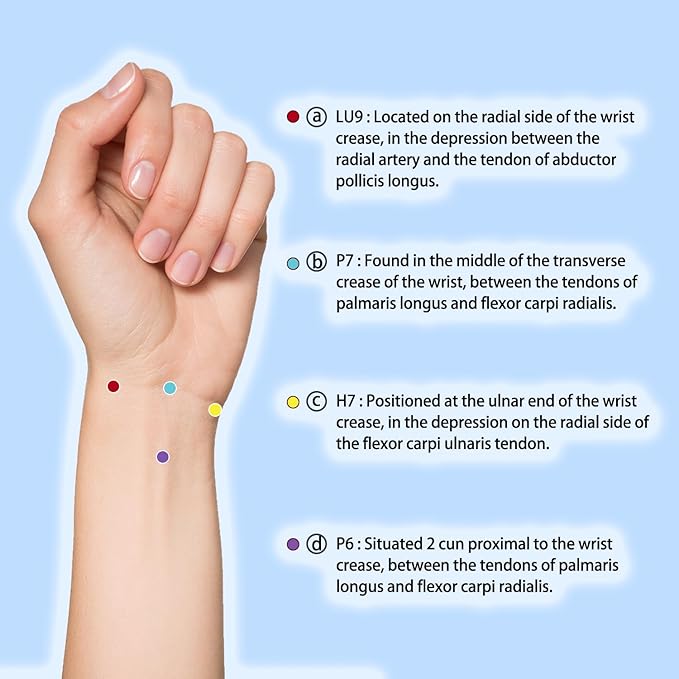 Hion Motion Sickness Bracelets Sea Sickness Wristbands for Motion Sickness/Morning Sickness/Pregnancy Nausea Anti Nausea Wristband Acupressure Nausea Bands Motion Sickness Bands（2Pairs-Black+Pink