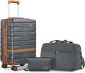 Carry on Luggage Sets with TSA Lock,20 Inch Expandable Carry-on Suitcase with Spinner Wheels,Hard Shell Lightweight Rolling Travel Luggage with YKK Zippers (Gray)
