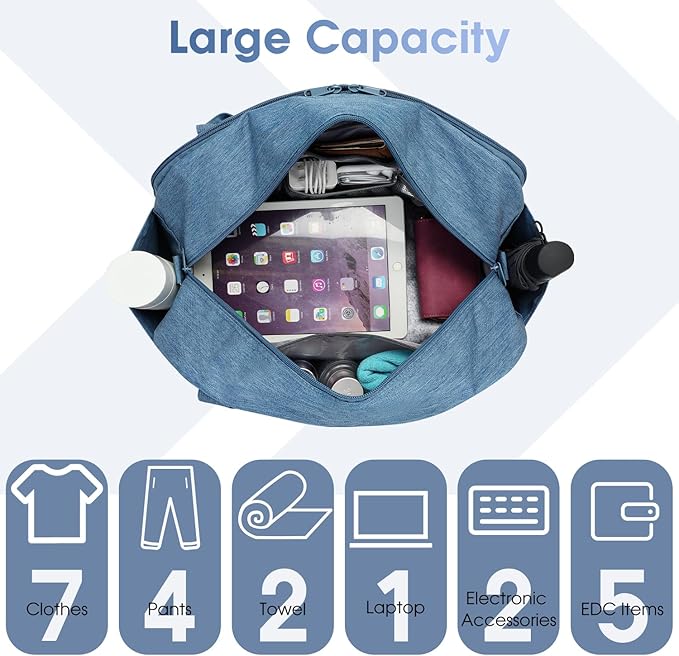 Narwey 18" Carry on Bag with Laptop Compartment 14 Inch Travel Duffel Bag for Spirit Airlines Personal Item Bag Overnight Weekender Bag with Wet Pocket for Women and Men (Navy Blue)