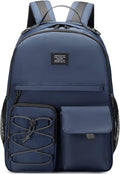 Lohol Water Resistant Backpack for Travel School Work, Casual Daypack with Anti Theft Pocket for Teen Girls Boys (Navy)