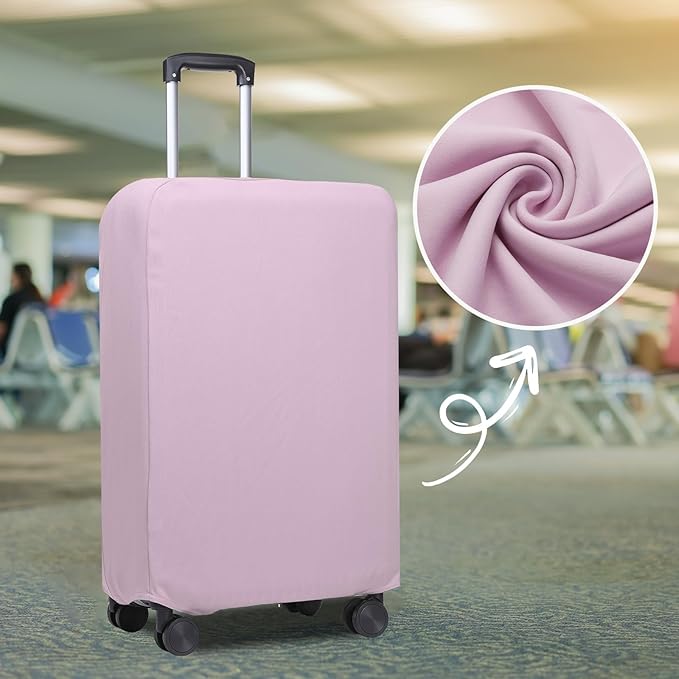 PATIKIL Luggage Cover, Suitcases Covers Elastic Carry on Cover Protector Washable Scratch-Resistant Fits 24-25 Inch Luggage for Travel Business Trips, Lavender Purple