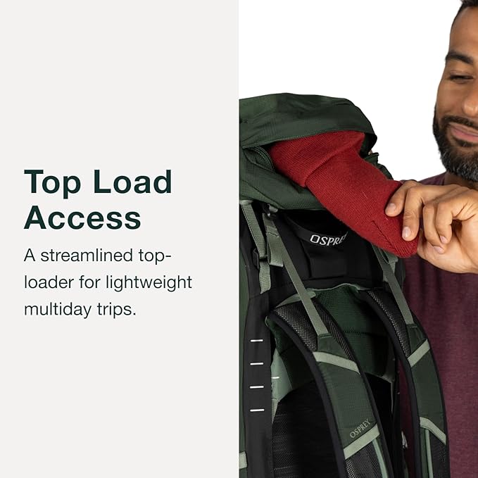 Osprey Talon 44L Men's Lightweight Hiking Backpack with Hipbelt, Green Canopy/Pine Leaf, L/XL