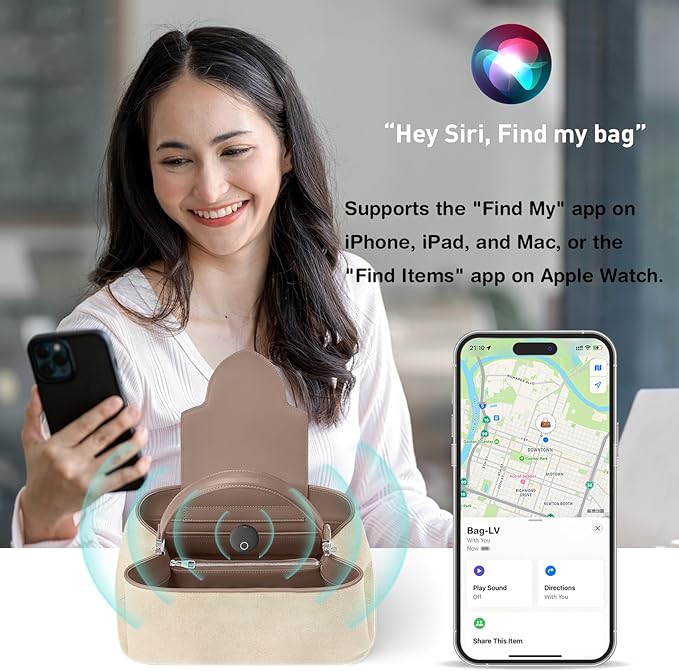 Air Tracker Tags [Apple MFi Certified] (iOS Only), Smart Bluetooth Tracker, Compatible with Apple Find My, Item Locator for Keys, Luggage, Wallet, Suitcase, Bags, IP67 Waterproof